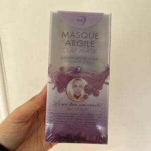 NEW Looky Argile Clay Face Mask Grape Applicator Brush 7 Capsules